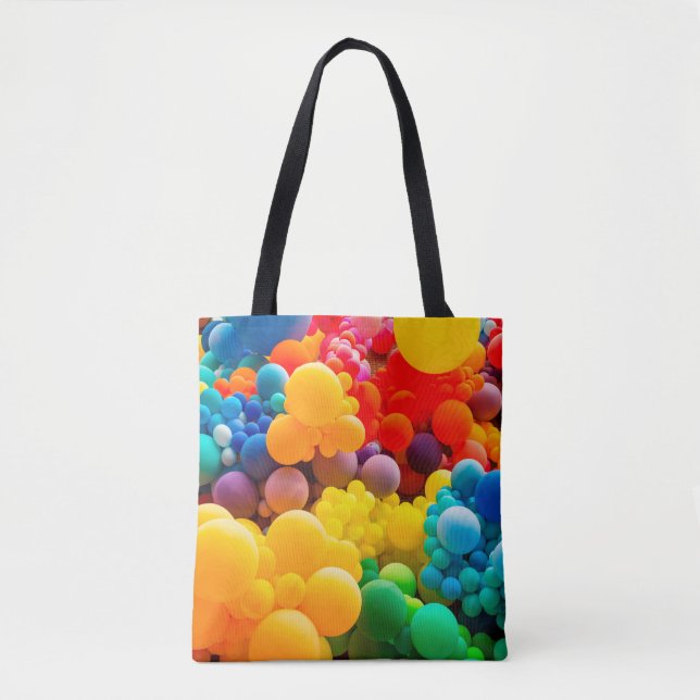 Bright abstract background of jumble of rainbow co tote bag (Front)