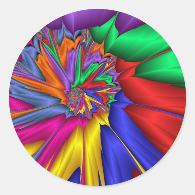 Bright abstract classic round sticker (Front)