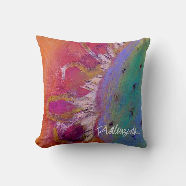 Bright Abstract Floral Pillow (Front)