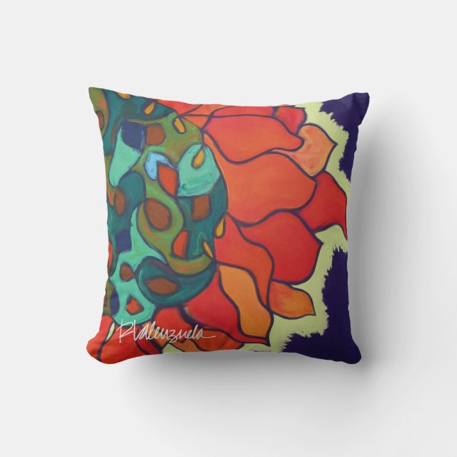 Bright Abstract Floral Pillow (Front)