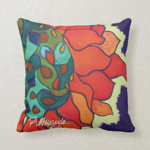 Bright Abstract Floral Pillow