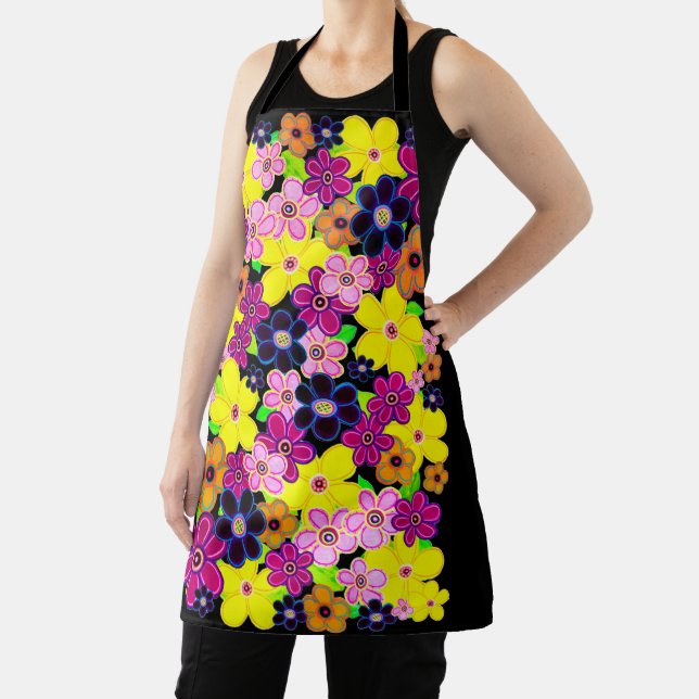 Bright Abstract Flower Art Apron (Insitu)