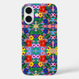 Bright Abstract Flower Art iPhone 16 Case