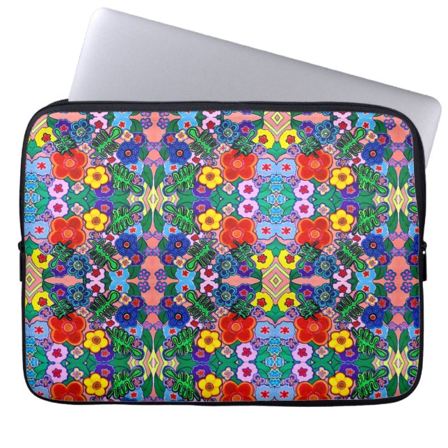 Bright Abstract Flower Art   Laptop Sleeve (Front)