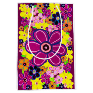 Bright Abstract Flower Art Medium Gift Bag
