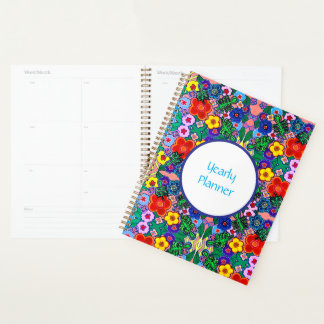 Bright Abstract Flower Art Planner