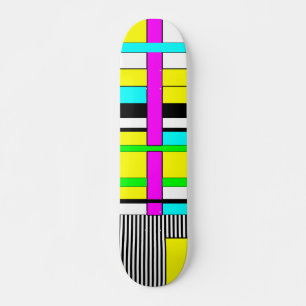 Bright abstract geometric neon pattern throw pillo skateboard