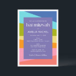 Bright Abstract Geometric Rainbow Bat Mitzvah  Invitation<br><div class="desc">Bright Abstract Geometric Rainbow Bat Mitzvah Invitation</div>