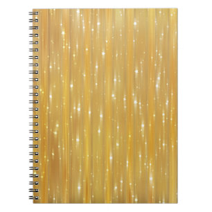 Bright abstract golden with glitter notebook