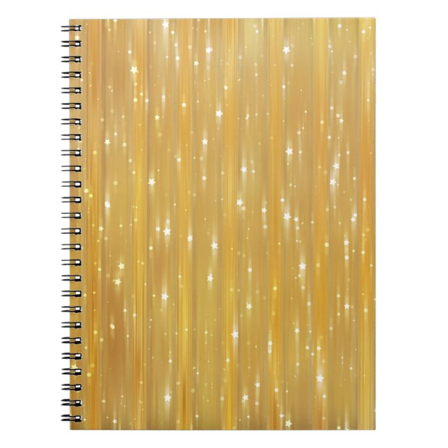 Bright abstract golden with glitter notebook (Front)