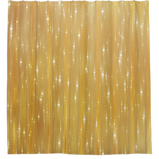 Bright abstract golden with glitter shower curtain (Front)