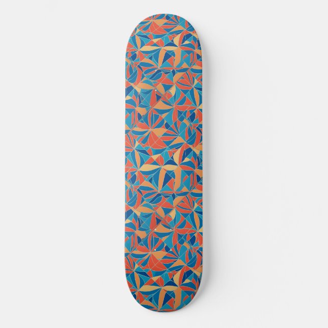 Bright Abstract Modern Patterned Urban Street Art Skateboard (Front)
