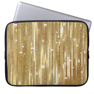 Bright abstract mosaic golden background with glos laptop sleeve