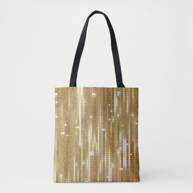 Bright abstract mosaic golden background with glos tote bag (Front)
