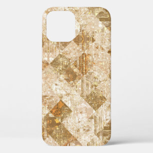 Bright abstract mosaic golden pattern iPhone 12 case