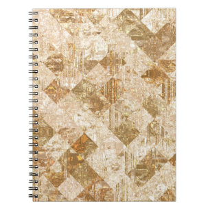 Bright abstract mosaic golden pattern notebook
