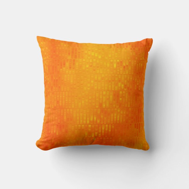 Bright abstract mosaic orange background with glos cushion (Front)