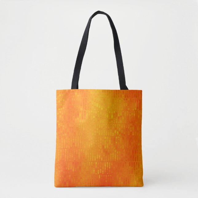 Bright abstract mosaic orange background with glos tote bag (Front)