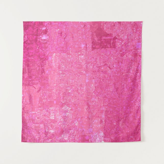 Bright abstract mosaic pink background with gloss tapestry (Front)