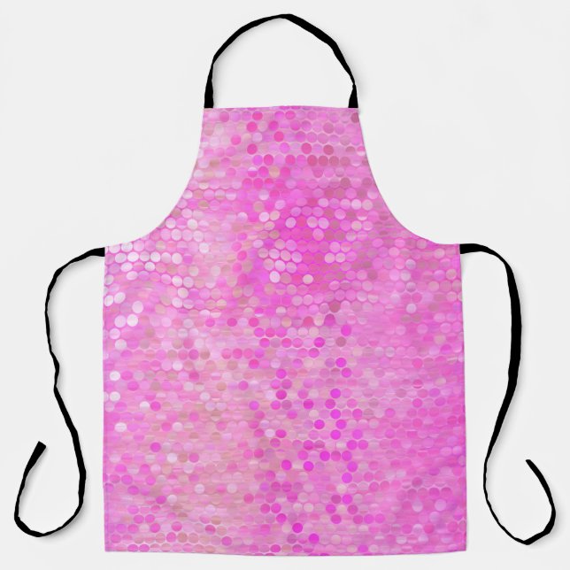 Bright abstract mosaic pink with gloss apron (Front)