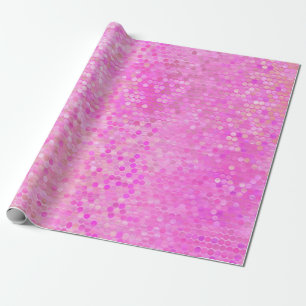 Bright abstract mosaic pink with gloss wrapping paper