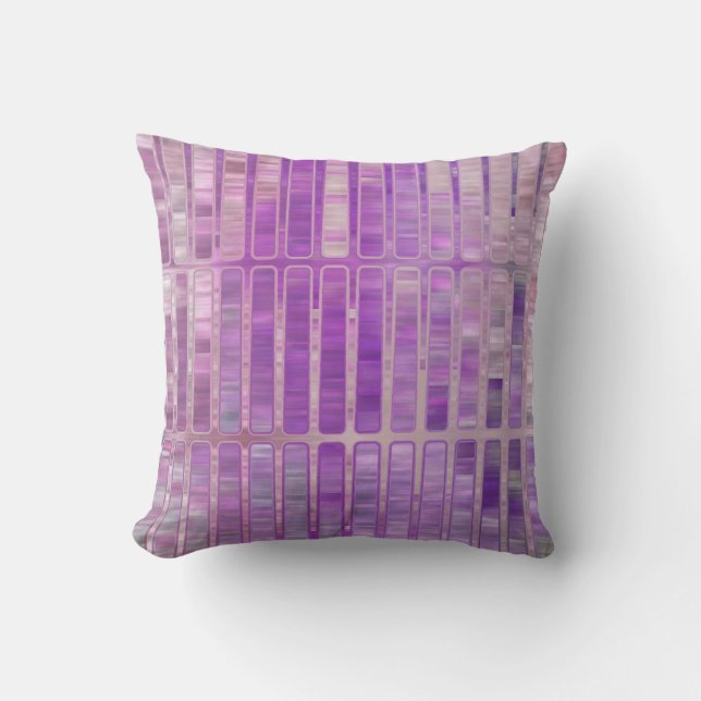 Bright abstract mosaic violet background with glos cushion (Front)