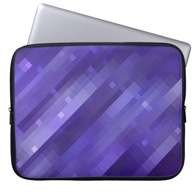 Bright abstract mosaic violet background with glos laptop sleeve (Front)