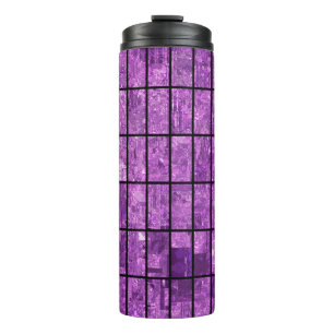Bright abstract mosaic violet background with glos thermal tumbler