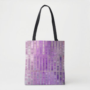 Bright abstract mosaic violet background with glos tote bag