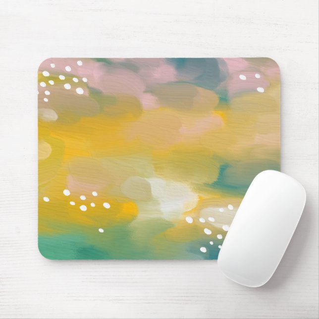 Bright abstract oil painted. Brush stroke acrylic Mouse Pad (With Mouse)