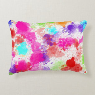 Bright Abstract Paint Splash  Decorative Cushion