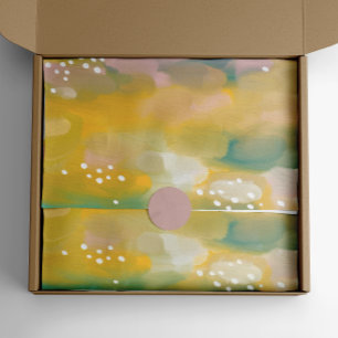 Bright abstract painted. Yellow pink Brush stroke Tissue Paper