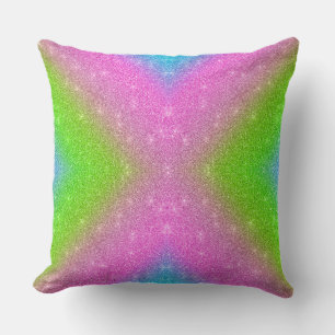 Bright Abstract Pink Green Blue Gradient Art Cushion
