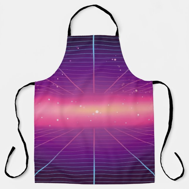 Bright abstract retro background made in 80s style apron (Front)