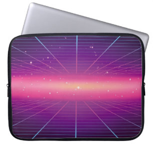 Bright abstract retro background made in 80s style laptop sleeve