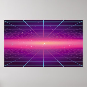 Bright abstract retro background made in 80s style poster