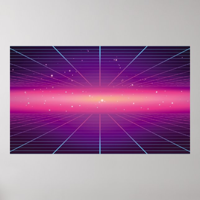 Bright abstract retro background made in 80s style poster (Front)