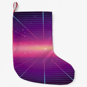 Bright abstract retro background made in 80s style small christmas stocking