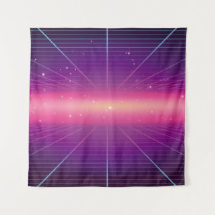 Bright abstract retro background made in 80s style tapestry