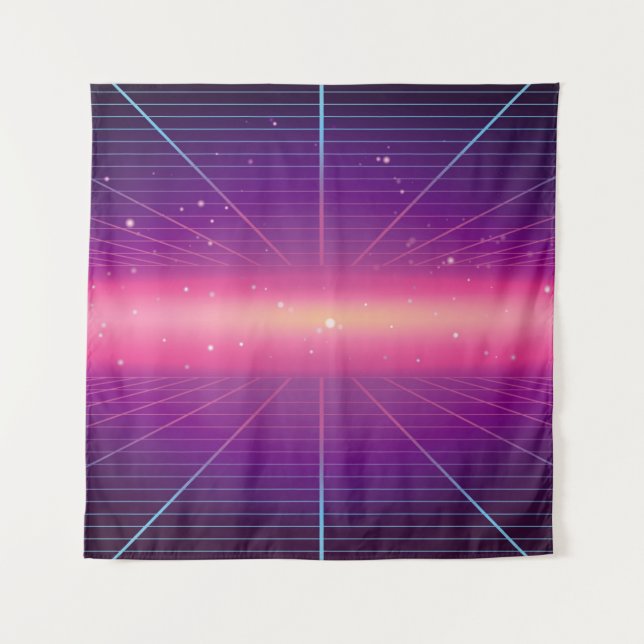 Bright abstract retro background made in 80s style tapestry (Front)
