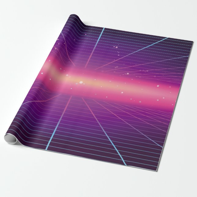 Bright abstract retro background made in 80s style wrapping paper (Unrolled)