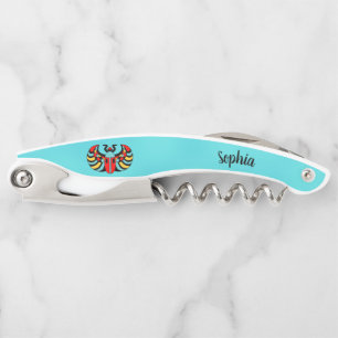 Bright Abstract Scarab Beetle on aqua Blue Corkscrew