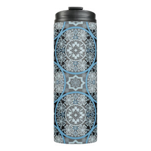 Bright abstract seamless lace pattern romantic pri thermal tumbler