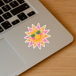 Bright Abstract Sun Pink Orange Rays Sunglasses