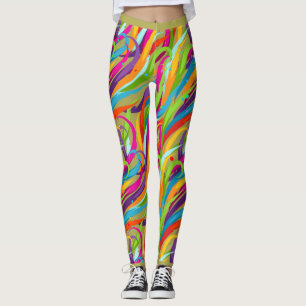 Bright abstract swishes of colour, leggings