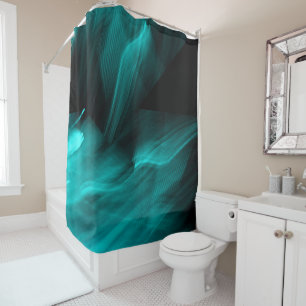 Bright Abstract Teal Shower Curtain