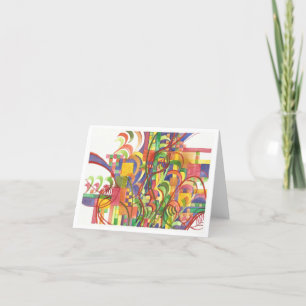 Bright Abstract Watercolor Notecard