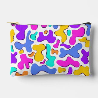 Bright acid liquid shapes accessory pouch