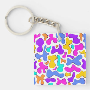 Bright acid liquid shapes key ring