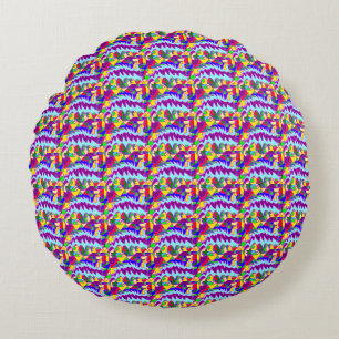 Bright African style art patterns Round Cushion